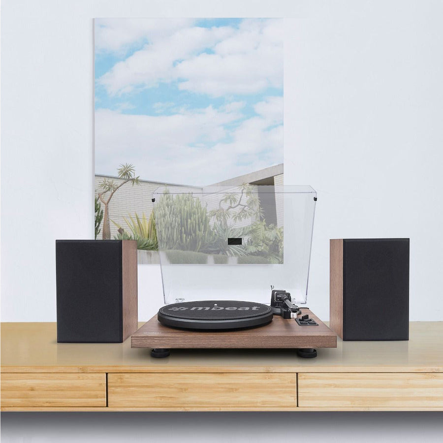 Hi-Fi Turntable with Bookshelf Speakers and Bluetooth Streaming