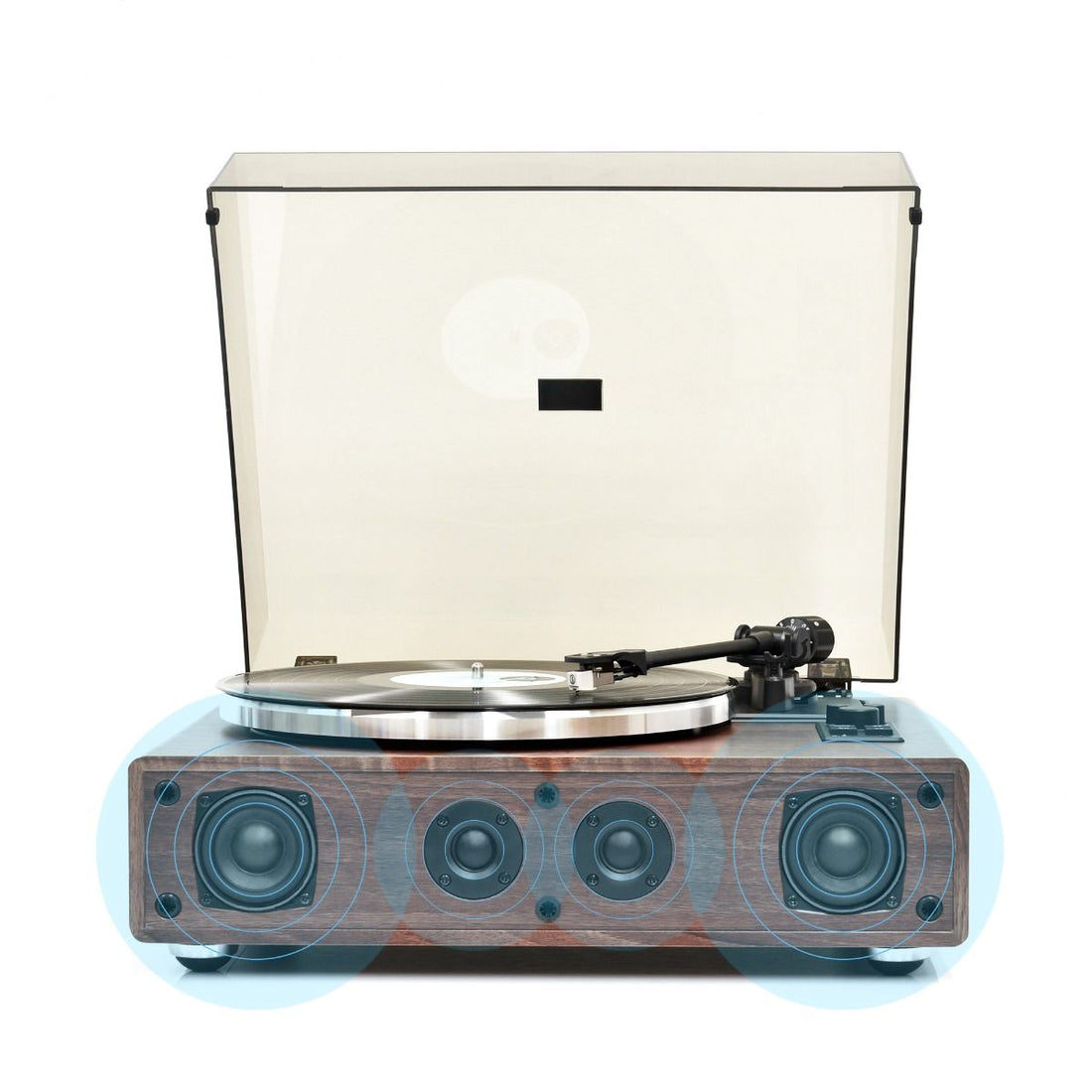 Hi-Fi Turntable with Built-In Bluetooth Receiving Speaker