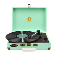 Woodstock Tiffany Blue Retro Turntable