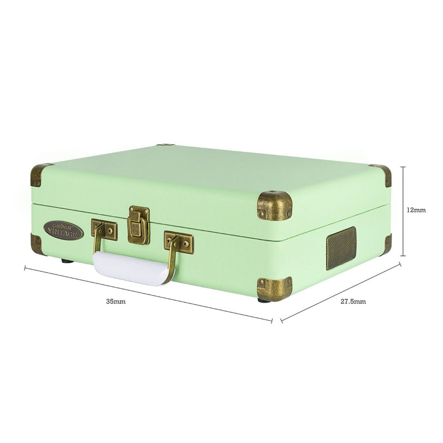 Woodstock II Tiffany Green Retro Bluetooth (TX/RX) Turntable