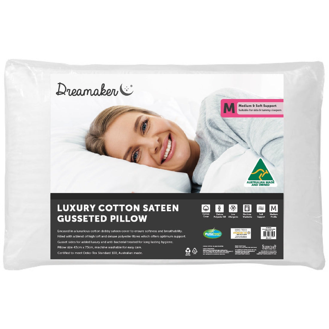 Luxury Cotton Sateen Gusseted Pillow