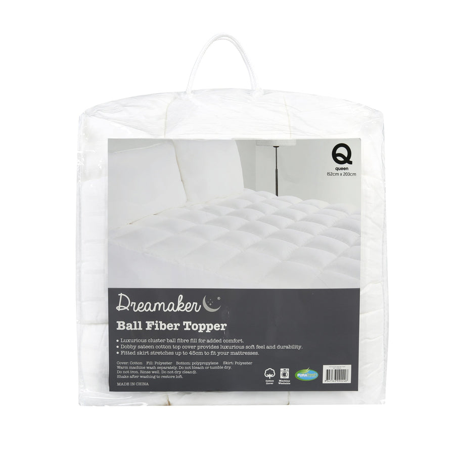 Ball Fibre Mattress Topper 1000Gsm Queen Bed