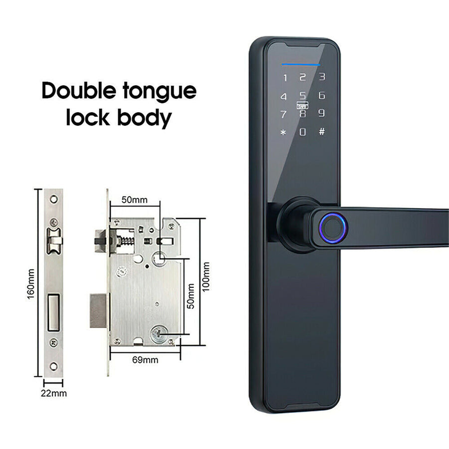 Digital Smart Door Lock Fingerprint APP Key Card Password Electronic Home Lock