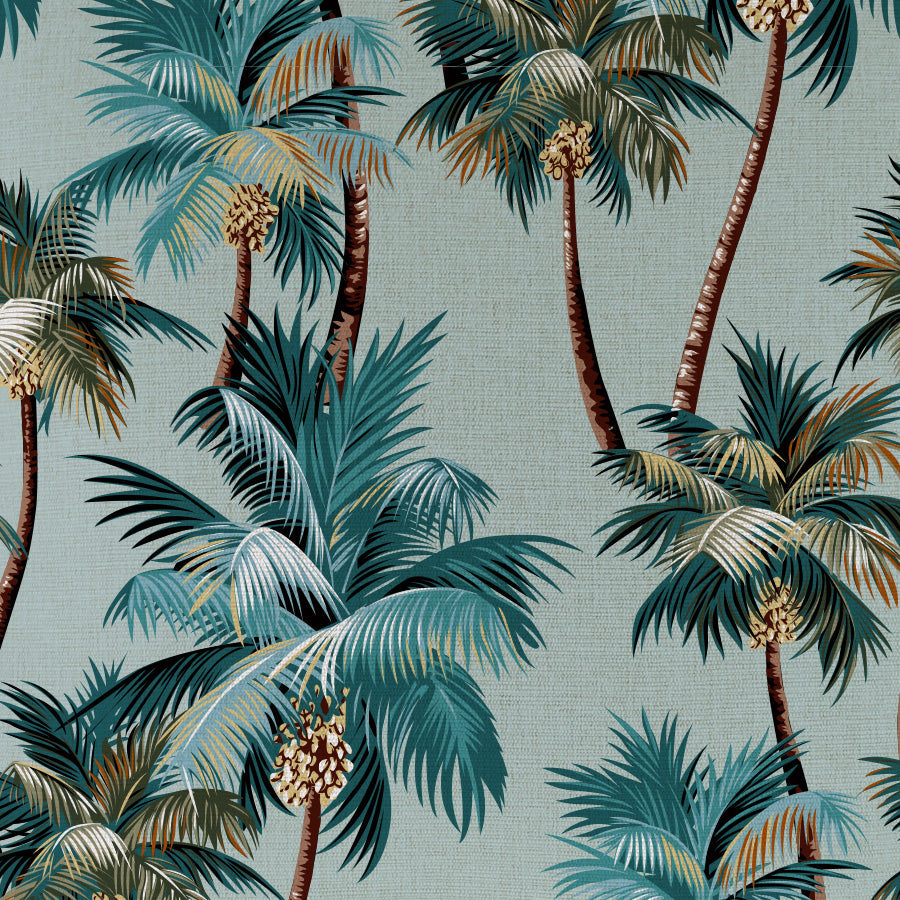 Cushion Cover With Piping Palm Trees Seafoam 60cm x 60cm