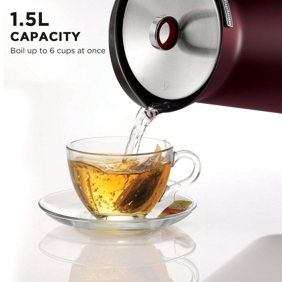 1.5L Aspect Kettle - Maroon with Cork-Effect Trim