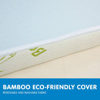 Cool Gel Memory Foam Mattress Topper Bamboo Fabric Cover Double