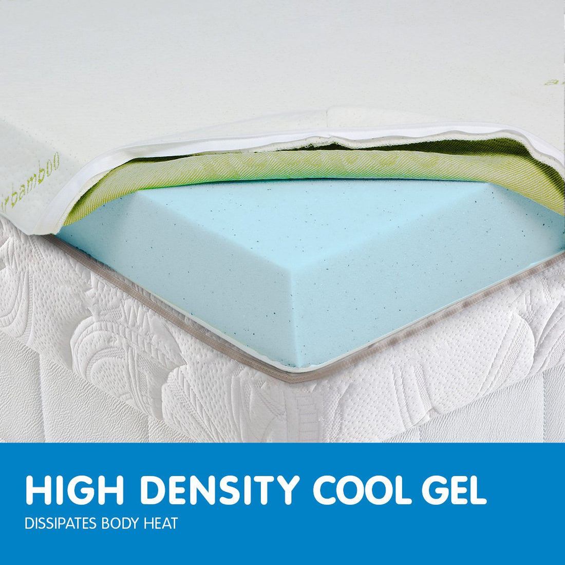 Cool Gel Memory Foam Mattress Topper - Queen