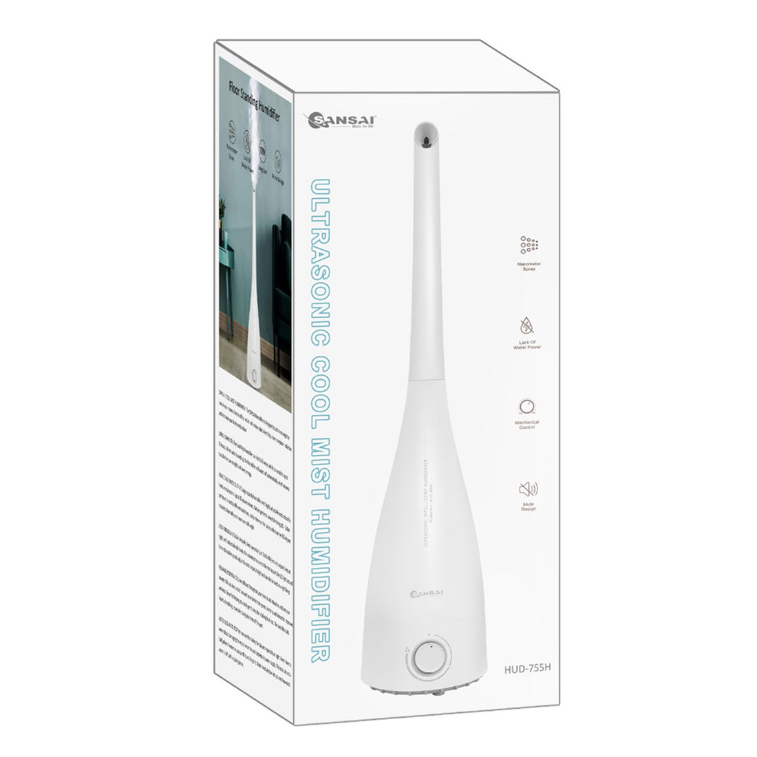 3.3L White Air Humidifier Ultrasonic Cool Mist