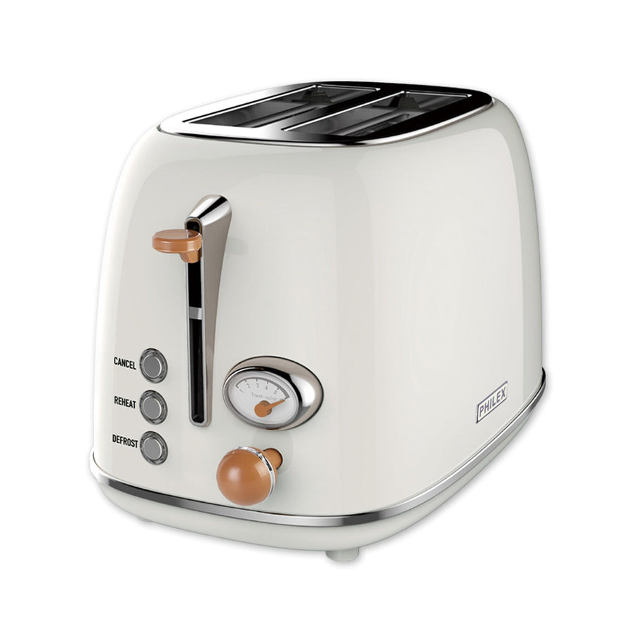 2-Slice White Toaster Bread Reheat Retro