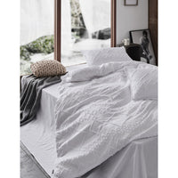 Tufted Ultra Soft Microfiber Quilt Cover Set Double White