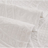 Lisbon Quilted 3 Pieces Embossed Coverlet Set-queen/double white