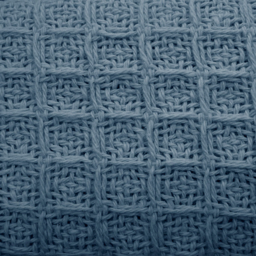 Cotton Waffle Blanket Dusk Blue King