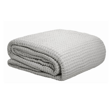 Cotton Waffle Blanket Silver Single