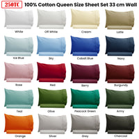 250TC 100% Cotton Sheet Set Single Teal