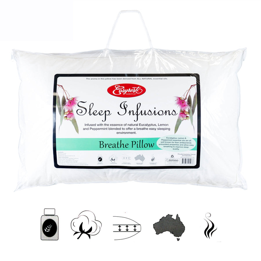 Sleep Infusions Eucalyptus Lemon and Pepermint Breathe Standard Pillow