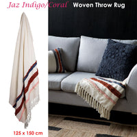 Home Jaz Indigo Coral Woven Throw Rug