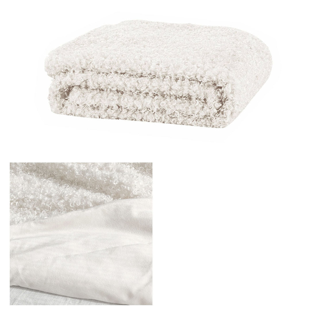 Home Lyla Faux Sheep Fur Throw Rug Ivory