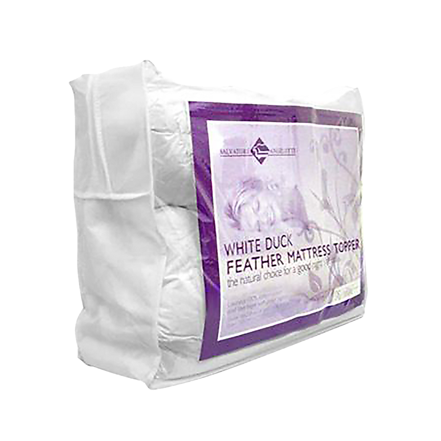 100% White Duck Feather Mattress Topper King Single