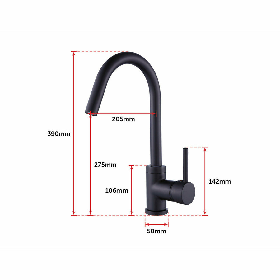 Kitchen Mixer Tap Faucet Basin Laundry Sink - Black