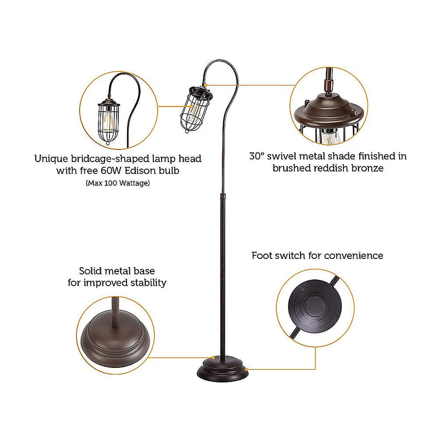 Industrial Bronze Floor Lamp