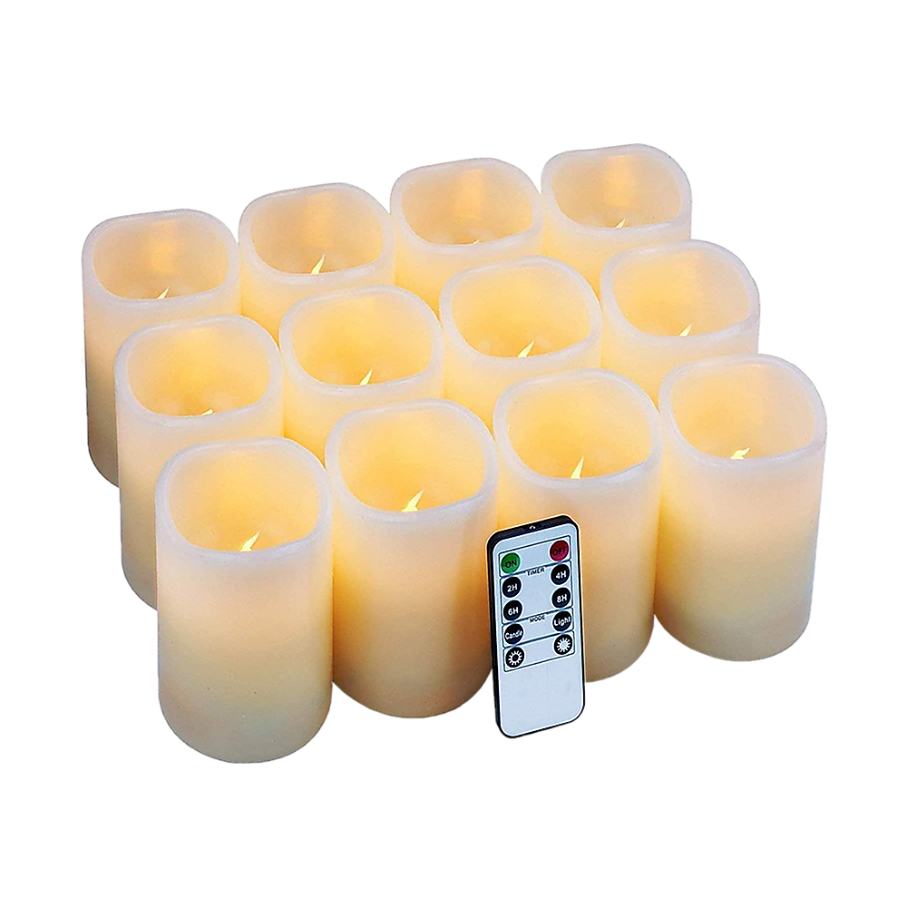 Flameless Candles LED Candles Set of 12 Battery Flickering Bulb with Remote