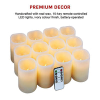 Flameless Candles LED Candles Set of 12 Battery Flickering Bulb with Remote