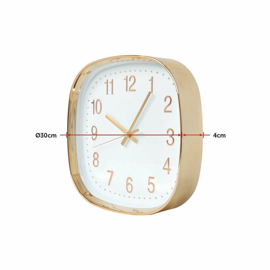 Gold & White - Squared Quartz Clock