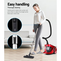 Bagless Vacuum Cleaner Cleaners Cyclone Cyclonic Vac HEPA Filter Car Home Office 2200W Red