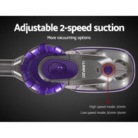 150W Stick Handstick Handheld Cordless Vacuum Cleaner 2-Speed with Headlight Purple