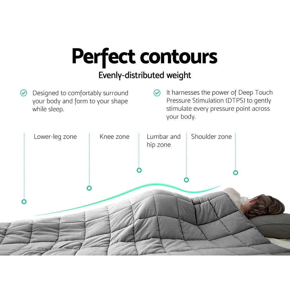 Weighted Blanket 5KG Heavy Gravity Blankets Microfibre Duvet Cover - Light Grey