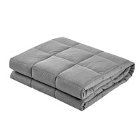 Bedding 9KG Cotton Weighted Blanket Heavy Gravity - Light Grey