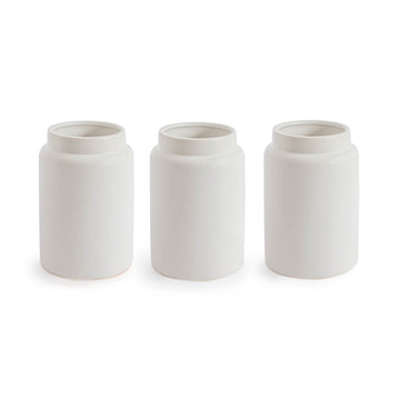 Ceramic White Vases - 3 Pieces - 25cmH