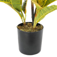 Artificial Potted Flaming Zebra (Codiaeum variegatum / crotons) 55cm